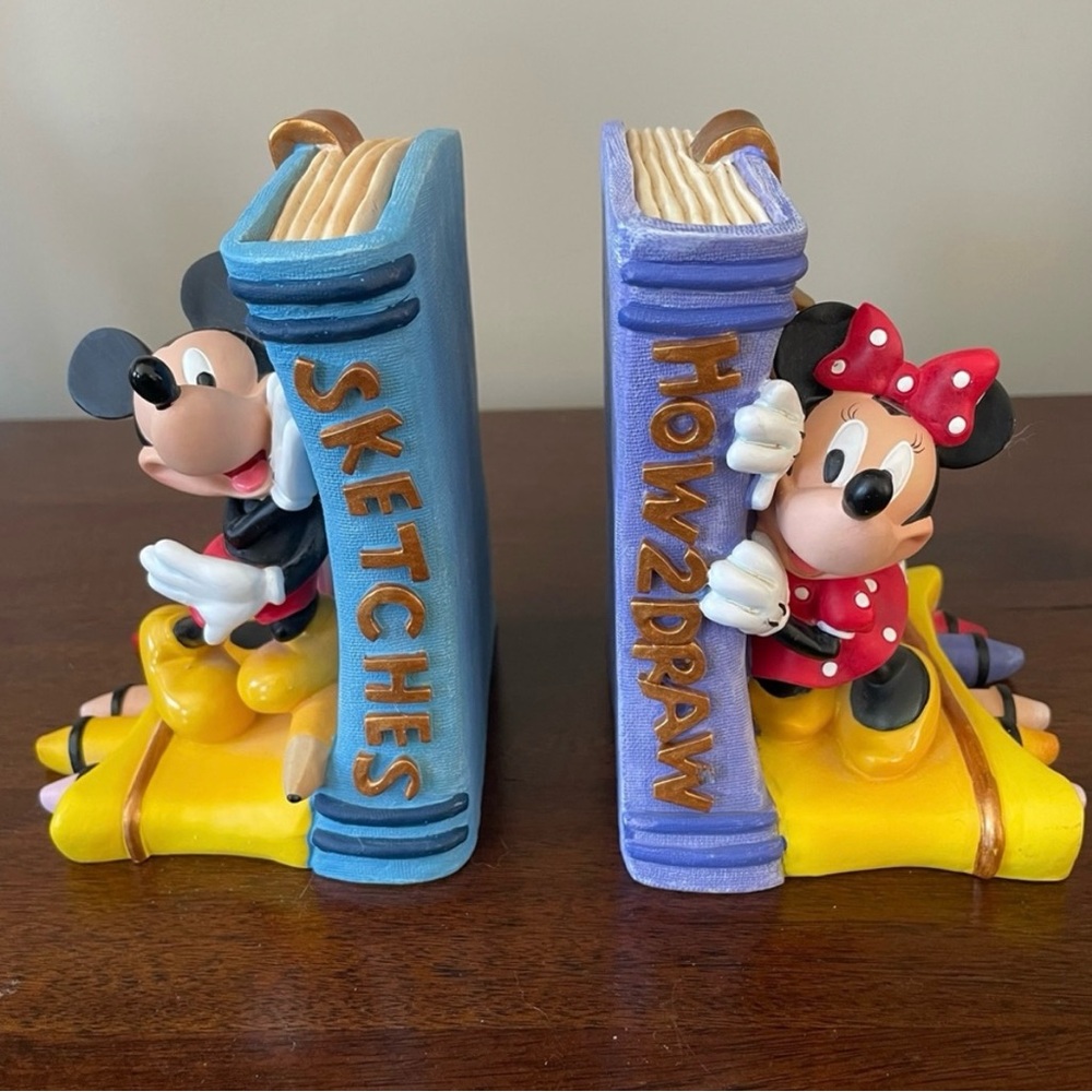 Disney Mickey & Minnie Mouse "How 2 Draw Sketches" Bookends